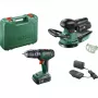 Bosch DIY Σετ UniversalImpact 18V + AdvancedOrbit 18V, 2x 2,0Ah Li-Ion Μπαταρία, Επαναφορτιζόμενο Κρουστικό Δραπανοκατσάβιδο + Επαναφορτιζόμενος Έκκεντρος Τριβείας, Πράσινο (06039D410A)