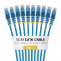 StarTech.com N6PAT25CMBLS10PK Slim Καλώδιο Patch Cat6, RJ45, 0,25 m, Μπλε, Συσκευασία 10 τεμ.