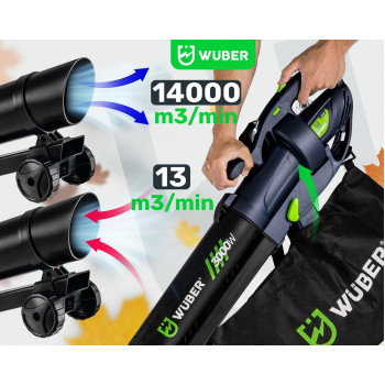 Wuber W43420 Ηλεκτρικό φυσητήρα φύλλων με τεμαχιστή, 3000 W, 10:1