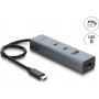 Delock 4 Port USB 5 Gbps Hub με βύσμα USB Type-C™ σε 2 x υποδοχή USB Type-A + 2 x υποδοχή USB Type-C™ και PD 100 W (64378)
