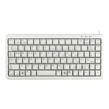 Cherry Slim Line G84-4100 Συμπαγές Πληκτρολόγιο, PS/2 + USB, 83 Πλήκτρα, Γερμανικό Layout (QWERTZ), Ανοιχτό Γκρι