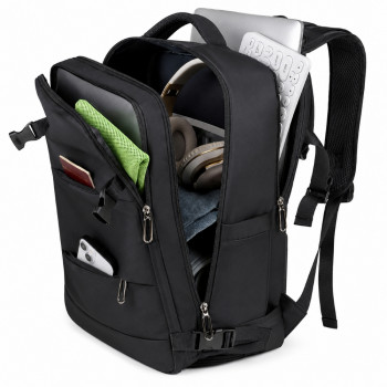 Extralink Black Forest KM06 σακίδιο πλάτης για ταξίδι και laptop 45x20x30 cm, μαύρο