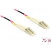 Delock 80156 LC Duplex σε LC Duplex Multimode OM4 καλώδιο οπτικών ινών, 75 m