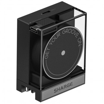 SHARGE Αναδιπλούμενος 65-GaN-Φορτιστής, 65 W, 2x USB-C, Ενσωματωμένο Καλώδιο USB-C, Μαύρο