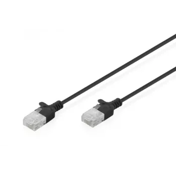 DIGITUS Slim Καλώδιο Patch Cat6 U/UTP RJ45, 0,3 m, Μαύρο, LSZH