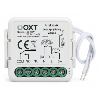 OXT T250DC Mini ZigBee Tuya ρελέ, ελεύθερης επαφής, AC 230 V / DC 5 V / 12-48 V