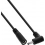 InLine® Καλώδιο Επέκτασης DC, Γωνιακό Βύσμα, 3,5 x 1,35 mm, Μαύρο, 0,5 m