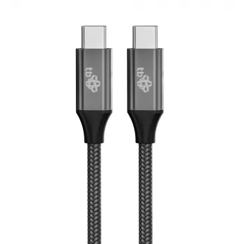 TB πλεκτό καλώδιο USB 3.2 Gen 2 USB-C σε USB-C, 1 m, 100 W, μαύρο