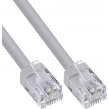 InLine® στρογγυλό καλώδιο RJ12, βύσμα αρσενικό/βύσμα αρσενικό, 6 συρμάτων, 6P6C, 0,5 m