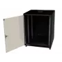IT-BUDGET 19 inch Ερμάριο δικτύου SJB, 12U, 600x600 mm (ΠxΒ), Γυάλινη πόρτα, Πίσω τοίχωμα, Μαύρο