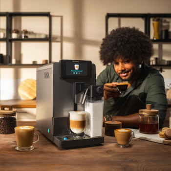 Cecotec Cremmaet Latte Touch αυτόματη μηχανή καφέ, 19 bar, ενσωματωμένος αφροποιητής γάλακτος, 1500 W, μαύρο