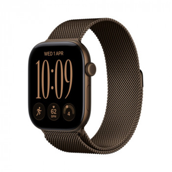 Apple Watch Series 12 GPS + Cellular 42mm θήκη αλουμινίου σκούρου μπρούντζου με μπρασελέ Milanese Loop σκούρου μπρούντζου
