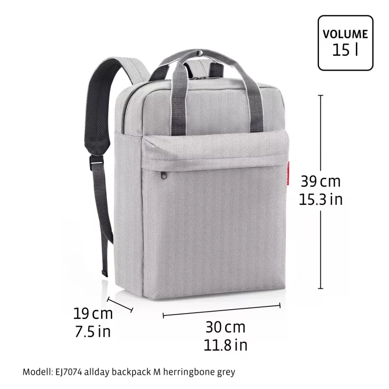 Reisenthel allday σακίδιο M για laptop έως 15,6 inch, 15 L, μαύρο