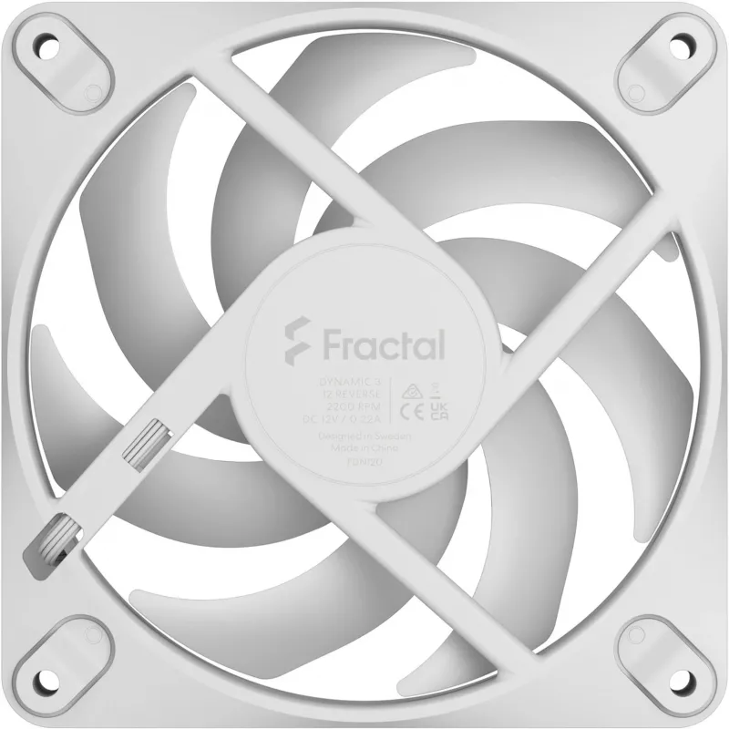 Fractal Design Dynamic 3-12 Reverse ανεμιστήρας κουτιού 120 mm, λευκό
