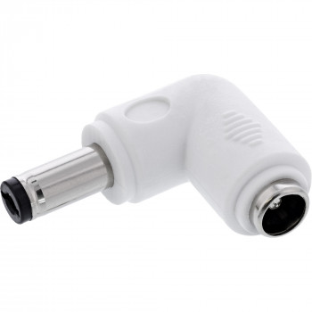 InLine® DC-Adapter, 5,5 x 2,5 mm, αρσενικό βύσμα/θηλυκή υποδοχή, γωνιακό, λευκό