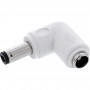 InLine® DC-Adapter, 5,5 x 2,5 mm, αρσενικό βύσμα/θηλυκή υποδοχή, γωνιακό, λευκό