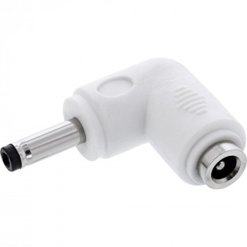 InLine® DC-Adapter, 4,0 x 1,7 mm, αρσενικό βύσμα/θηλυκή υποδοχή, γωνιακό, λευκό