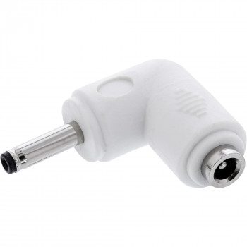 InLine® DC-Adapter, 3,5 x 1,35 mm, αρσενικό βύσμα/θηλυκή υποδοχή, γωνιακό, λευκό