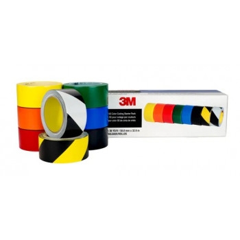 3M 471 Μαλακή ταινία PVC 5S κιτ εκκίνησης χρωματικής κωδικοποίησης, 6 ρολά, διάφορα χρώματα (7100123108)