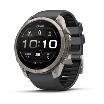 Garmin Fenix 9 Pro – 51mm Titanium με Graphite/Μαύρο λουράκι σιλικόνης Smartwatch