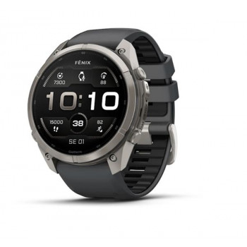 Garmin Fenix 9 Pro – 51mm Titanium με Graphite/Μαύρο λουράκι σιλικόνης Smartwatch