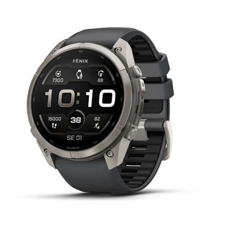 Garmin Fenix 9 Pro – 51mm Titanium με Graphite/Μαύρο λουράκι σιλικόνης Smartwatch