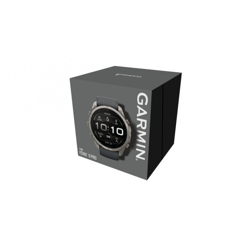 Garmin Fenix 9 Pro – 51mm Titanium με Graphite/Μαύρο λουράκι σιλικόνης Smartwatch