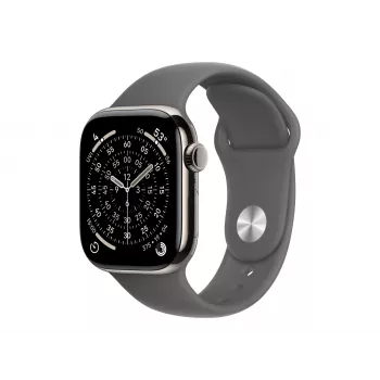 Apple Watch Series 11 GPS + Cellular 42 mm Θήκη τιτανίου Φυσικό με αθλητικό λουράκι Γκρι – S/M