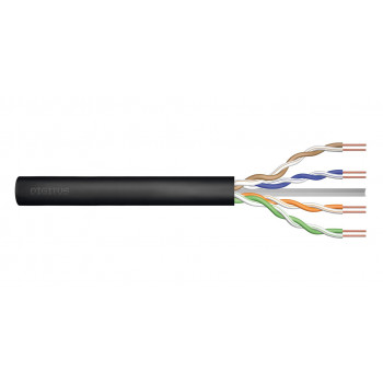 DIGITUS Καλώδιο εξωτερικής εγκατάστασης Cat6 U/UTP, γεμισμένο με gel, PE, AWG 23/1, 305 m καρούλι, μαύρο