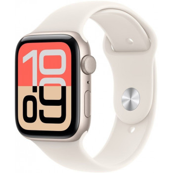 Apple Watch SE 3 (2025) GPS 40mm, Θήκη αλουμινίου Starlight, Λουράκι Sport Starlight S/M (MEH34)