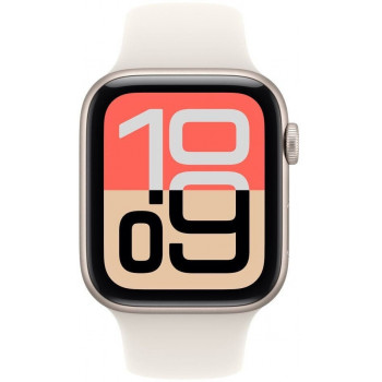 Apple Watch SE 3 (2025) GPS 40mm, Θήκη αλουμινίου Starlight, Λουράκι Sport Starlight S/M (MEH34)
