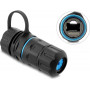 Delock Σύνδεσμος καλωδίου RJ45 υποδοχή θηλυκή σε RJ45 υποδοχή θηλυκή Cat.6A με σπείρωμα M20 x 1,5 mm και καπάκι με θήκη IP68 αδιάβροχο και ανθεκτικό στη σκόνη (91840)