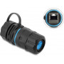 Delock Σύνδεσμος καλωδίου RJ45 υποδοχή θηλυκή σε RJ45 υποδοχή θηλυκή Cat.6A με σπείρωμα M23.5 x 1.5 mm και καπάκι με θήκη IP68 αδιάβροχο και ανθεκτικό στη σκόνη (91841)