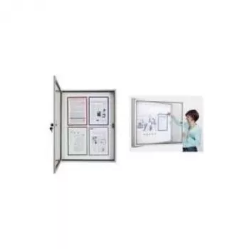 magnetoplan CC Προθήκη ανακοινώσεων, 4 x DIN A4, για εξωτερικό και εσωτερικό χώρο, ανθεκτικό γυαλί ασφαλείας ακρυλικού (1216000)