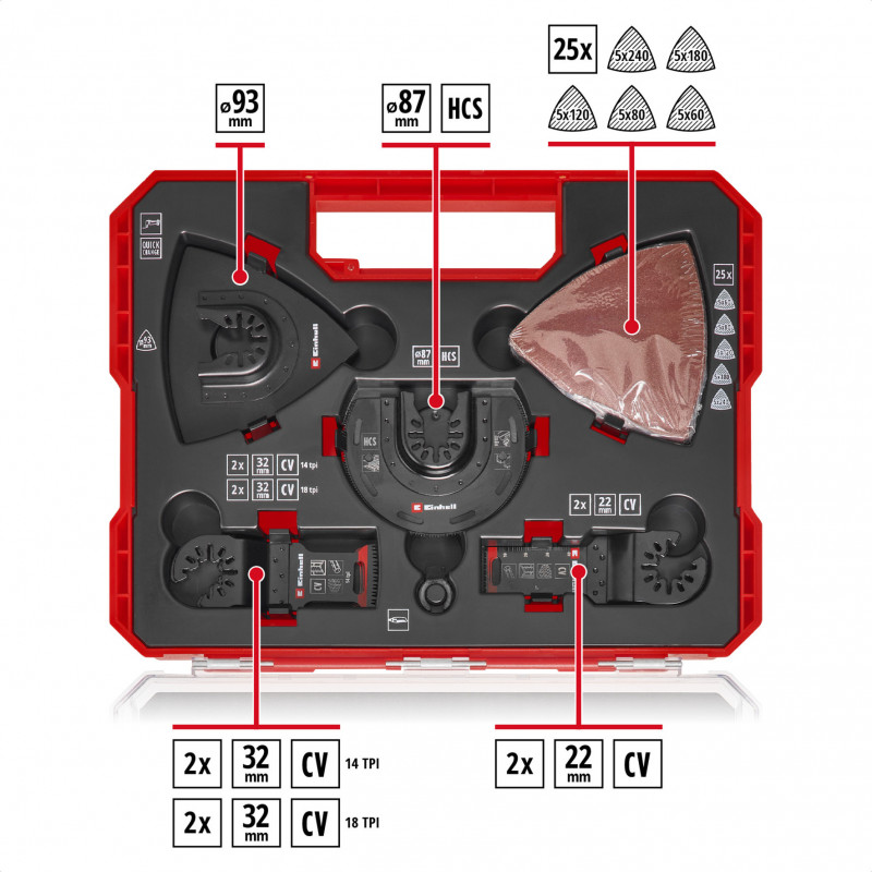 Einhell 708136 σετ εξαρτημάτων πολυεργαλείου, 35 τεμ., σε XL-PLUS-CASE
