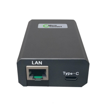 Microconnect POEINJ-60W-USBC Gigabit PoE injector, IEEE 802.3af/802.3bt, 100 m, μαύρο