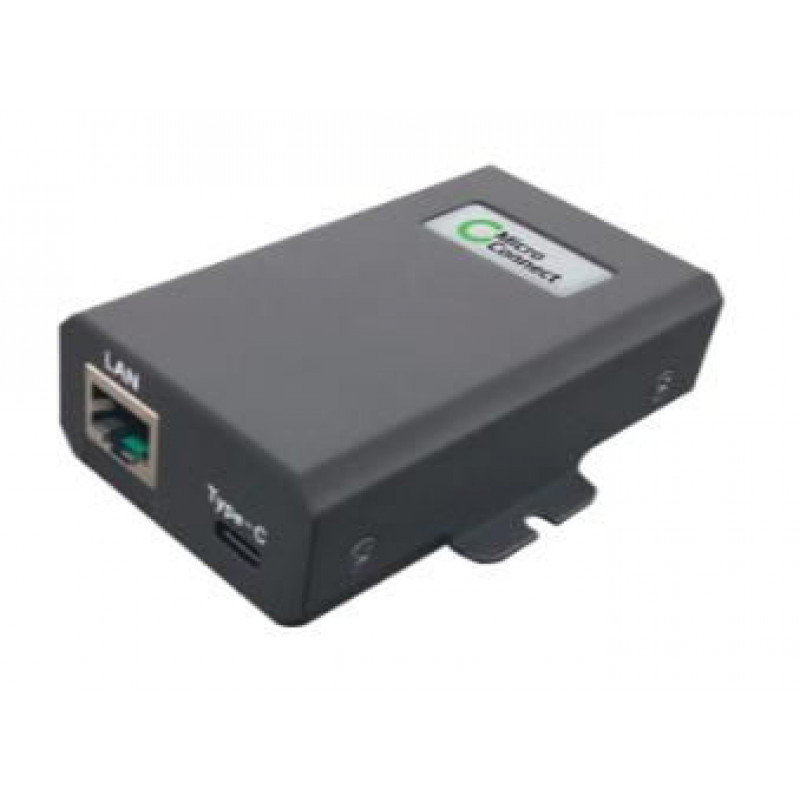 Microconnect POEINJ-60W-USBC Gigabit PoE injector, IEEE 802.3af/802.3bt, 100 m, μαύρο