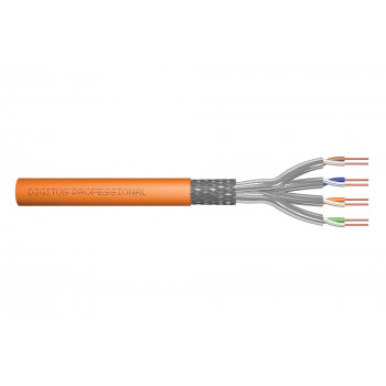 DIGITUS Cat7 S/FTP Καλώδιο εγκατάστασης, B2ca, AWG 23/1, LSZH, 100 m, Πορτοκαλί