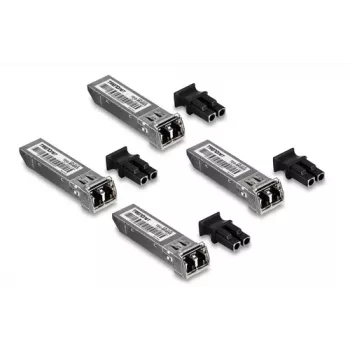 TRENDnet TEG-MGBSX/4 - SFP (Mini-GBIC) Μονάδα Πομποδέκτη - LC Multimode - έως 550 m - 850 nm - TAA-συμμορφούμενο (Συσκευασία 4 τεμ.)