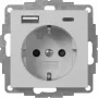 Gira πρίζα με USB, γκρι (2459015)