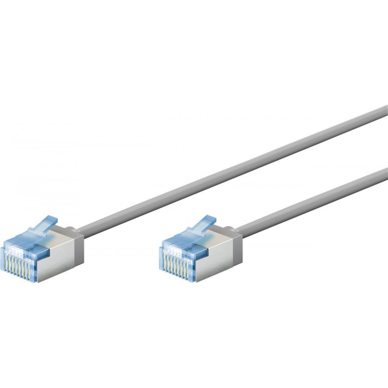 Goobay Slim Cat6a U/FTP Καλώδιο patch RJ45, 1 m, Γκρι