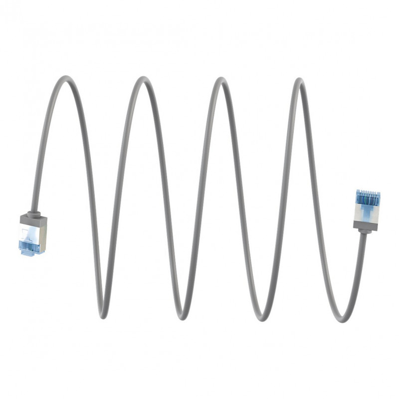 Goobay Slim Cat6a U/FTP Καλώδιο patch RJ45, 1 m, Γκρι