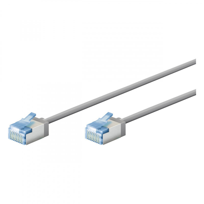 Goobay Slim Cat6a U/FTP Καλώδιο patch RJ45, 1 m, Γκρι