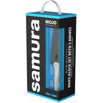 Samura MOJO 6 Σετ μαχαιριών με βάση, λευκές λαβές (SMJ-06W)