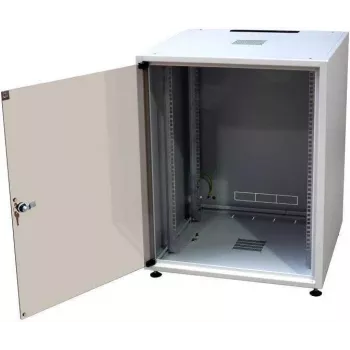 IT-Budget 19 inch Ράφι δικτύου SJB, 12U, ΠxΒ 600x600 mm, γυάλινη πόρτα, πίσω τοίχωμα, Ανοιχτό γκρι (W-3987-01-02-011-BBL)