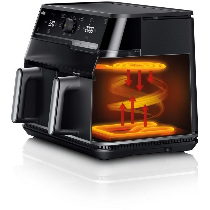 Braun TD5053IBK διπλή φριτέζα θερμού αέρα, 5 + 5 L