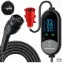 Qoltec Φορητός φορτιστής EV για ηλεκτρικά και υβριδικά αυτοκίνητα, 2-in-1 ρύθμιση, Type 2, 7 kW, 230 V, CEE 32 A, LED, 5 m