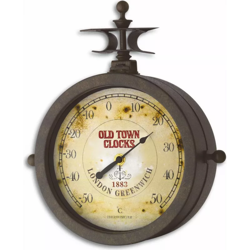 TFA 603011 Ρολόι τοίχου quartz, Αντίκα, Μαύρο