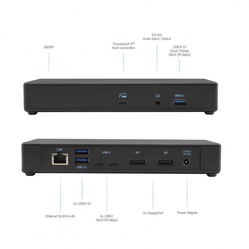 i-tec Thunderbolt 3/USB-C Dual DisplayPort 4K Σταθμός σύνδεσης με 85W PD