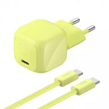 Belkin BOOST Charge USB-C/USB-C 30W PD φορτιστής με PPS, Citrus + 2 m καλώδιο USB-C (WCA008KQ2MGR-B6)
